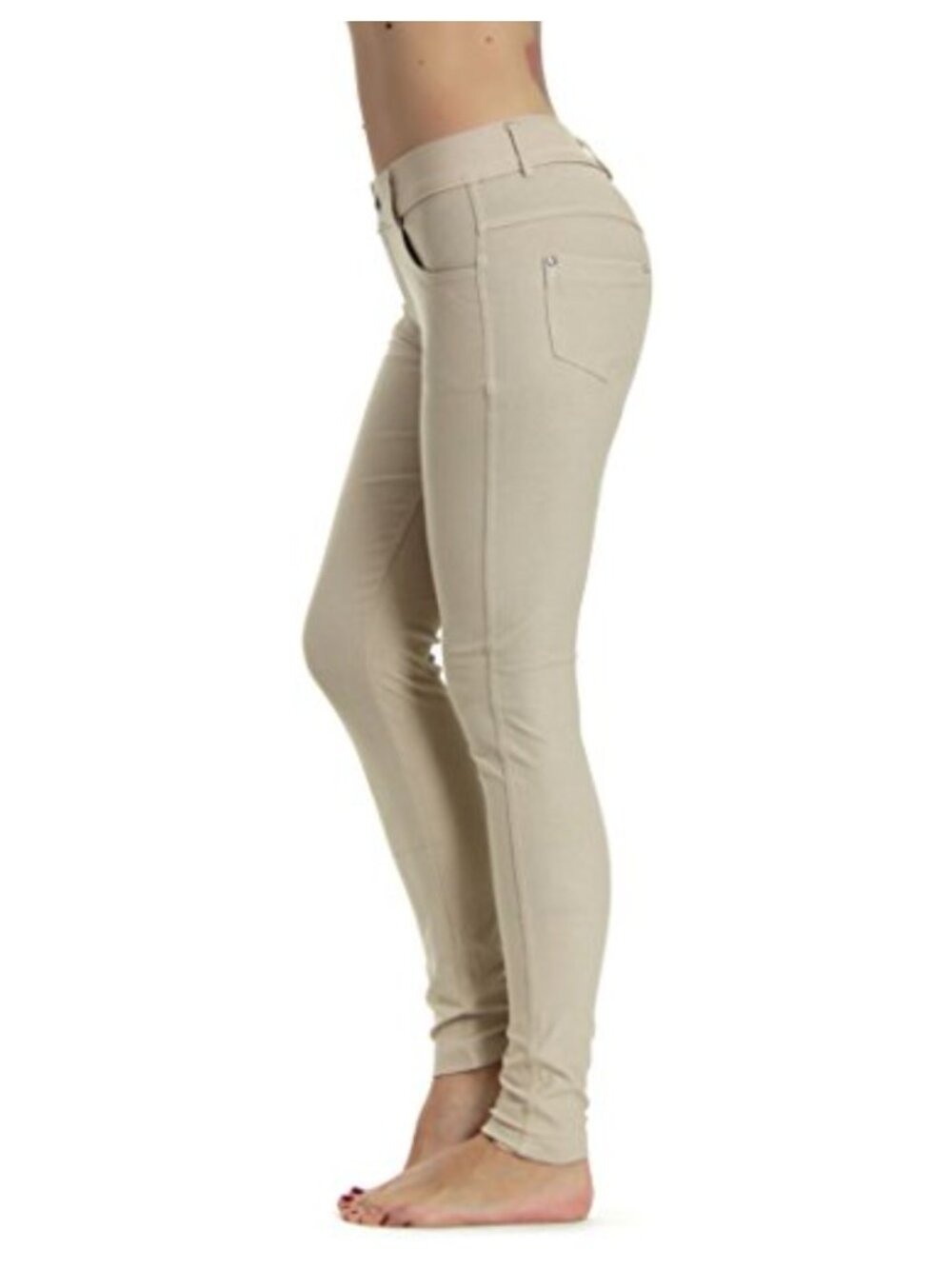 Slimming Jeggings Pull On Stretch Capri Lounge Pants with Pockets